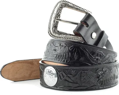 Produktbild von Ledergürtel Westerngürtel Cowboygürtel »WG-04« Schwarz