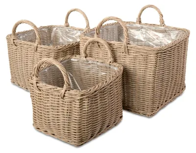 Produktbild von di volio Modern Pflanzkübel Set 3-teilig Quadratisch BIBIONA (Beige)