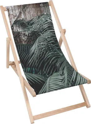 Produktbild von Dreamroots Liegestuhl klappbar Holz, Buchenholz bis zu 130 kg, Sonnenliege klappbar mit 3-stufiger Neigungsregulierung der Rückenlehne,Tropical Leaves