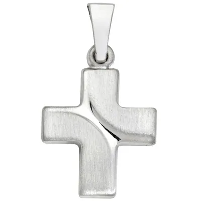 Produktbild von Basic Gold K22 Kinder Anhänger Kreuz 14 Karat (585) Weißgold