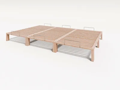Produktbild von Gigapur G56 XXL Massivholzbett 300x200 cm Kiefer Modul-Bett mit Lattenrost