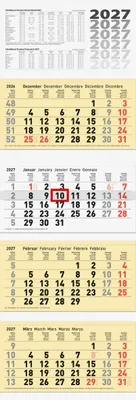 Produktbild von BRUNNEN 1070214107 4-Monatskalender 2027 chamois, 320×940 mm