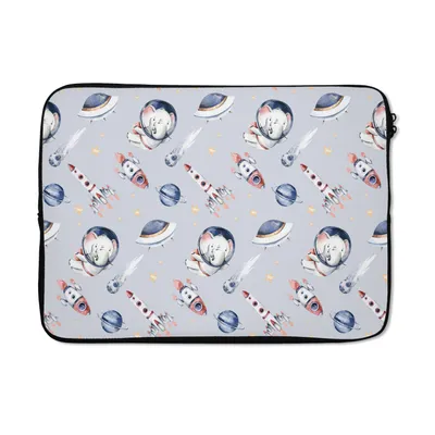 Produktbild von MuchoWow® Laptop Hülle 14 ZollMuster - Elefant - Rakete - Jungen - Mädchen - Kinder - Mädchen Laptoptasche - Laptoptasche - Stoßsicher - Schutzhaube
