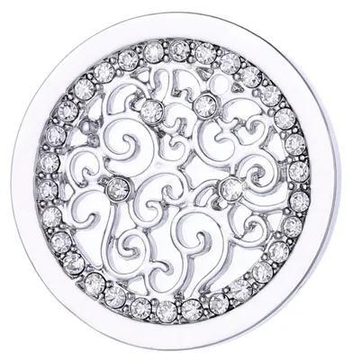 Produktbild von Morella Damen Coin 33 mm Ornament Zirkonia silber