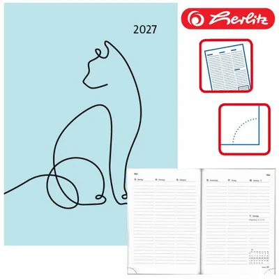 Produktbild von Herlitz Buchkalender A6 Animals Artline 2027, Jahr / Motiv:2027 / mint
