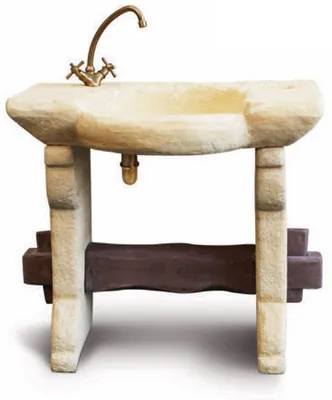 Produktbild von Casa Padrino Jugendstil Gartenspüle Sandfarben / Braun H. 84 cm