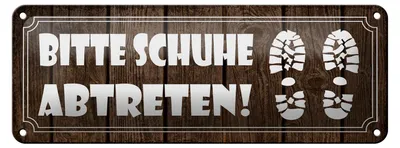 Produktbild von Blechschild Spruch 27x10cm bitte Schuhe abtreten Dekoration
