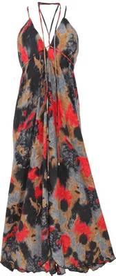 Produktbild von Boho Sommerkleid, Magic Dress, Seidiges Strandkleid, Maxikleid - Schwarz/bunt, Damen, Mehrfarbig, Polyester, Kleider