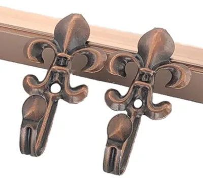 4er-Set Gardinenhalter aus Metall, Vintage-Design, Wandmontage