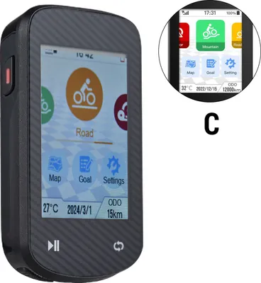 Zdjęcie produktu dla Komputer rowerowy LIXADA GPS, bezprzewodowy, wodoodporny, z czujnikiem GLONASS ANT+ i mapami offline kompatybilnymi z BT, żyroskopem, 2,4-calowym ekranem dotykowym APP，C