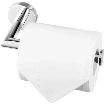Productafbeelding van Toiletpapierhouder, roestvrij staal, roestvrij, voor wandmontage, geschikt voor badkamer en keuken, verchroomd