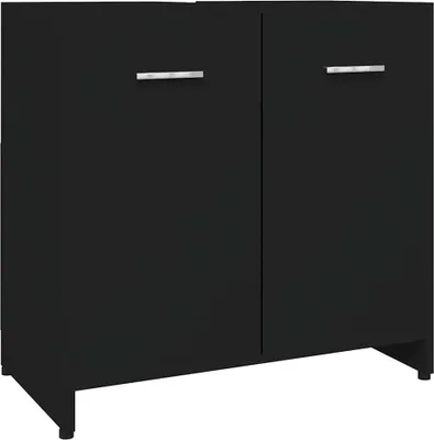 Produktbild von vidaXL Badezimmerschrank Schwarz 60x33x61 cm Holzwerkstoff