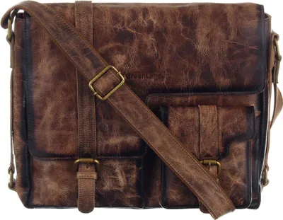 Produktbild von GreenLand Nature Leder Businesstasche Laptoptasche mit Laptopfach MASCU & LINE Messenger Bag Brown braun