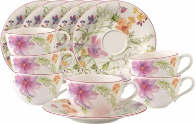 Produktbild von Villeroy & Boch Mariefleur Basic Frühstückstasse mit Untertasse 6er Set