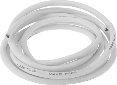 Produktbild von Elektrische Masseleitung Automobil-Stromleitung 10FT Weiß TC 1 Stück 12AWG 3 Leiter Vollständig isoliert & Soft-Touch-Mantel Universal