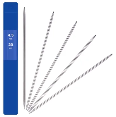 Nadelspiel 5er Set 4,5 mm Edelstahl – glatt, robust, langlebig