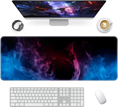 Produktbild von Gaming Mauspad XXL 800x300mm Rutschfeste Gummibasis Flamme