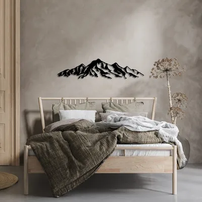 Produktbild von Wallity, Mountain - 285, Wanddeko, Schwarz, Metall, 16 x 68 cm