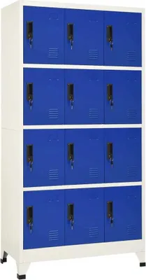 Image de Armoire à casiers Gris et bleu 90x45x180 cm Acier