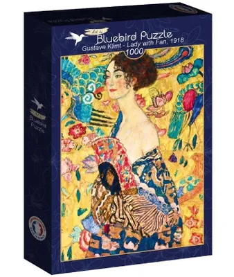 Imagen del producto de Rompecabezas de 1000 piezas, "Mujer con abanico", de Gustav Klimt