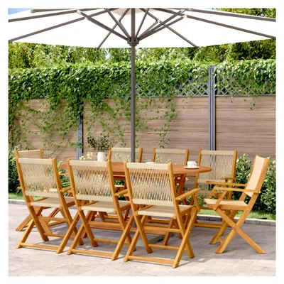 Produktbild von 8 Stück Klappstühle für den Garten Beige aus massivem Akazienholz