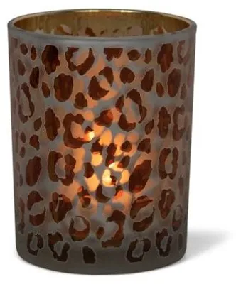Zdjęcie produktu dla Mars & More świecznik szklany, wzór leopard, duży, 12 cm