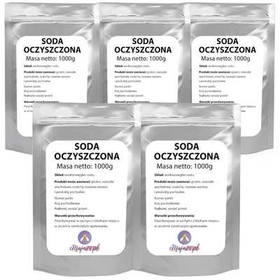 Immagine prodotto di Carbonato di sodio (natron), qualità alimentare, 5 confezioni da 1 kg