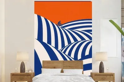 Obrázok produktu pre Fototapeta "Heuvels Strepen Blauw", rozmery 225 cm x 350 cm