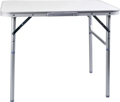 Produktbild von Camp Active skladací stôl Kempingový stôl s nastaviteľnou výškou 25 až 59 cm - 75 x 55 cm - Skladací pre 2 až 4 osoby - Ultraľahký hliník - Biely