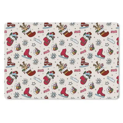 Produktbild von MuchoWow® Schreibtischunterlage Weihnachten - Schlittschuh - Weihnachtsgeschenk - Schnittmuster 60x40 cm - XXL Mauspad - Großes Mauspad