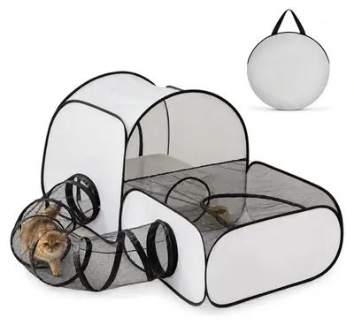 Immagine prodotto di Gabbia pieghevole per gatti con tunnel
