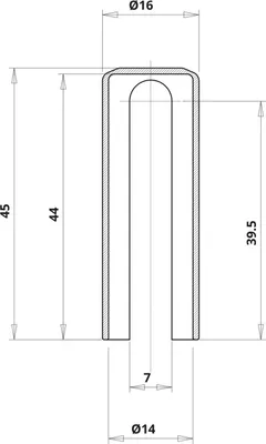 Produktbild von Aufsteckhülse flachrund für Einbohr Türbänder ø 14mm, Kunsttoff weiß