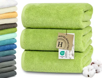 Produktbild von Duschtücher 3er Set, grün, 70x140 cm, 100% Baumwolle