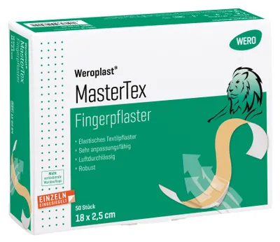 Produktbild von Weroplast MasterTex Fingerpflaster 18 x 2,5 cm, 50 Stk/Pkg