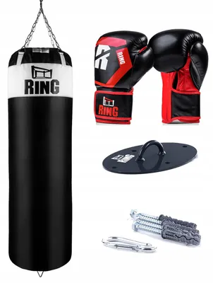 Produktbild von Ring Boxsack-Set leer 150x45cm mit Handschuhen und Halterung