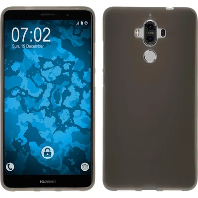 Produktbild von PhoneNatic Case kompatibel mit Huawei Mate 9 - grau Silikon Hülle matt + 2 Schutzfolien