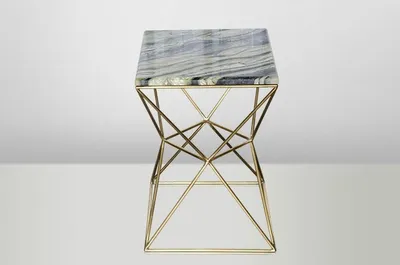 Produktbild von Casa Padrino Art Deco Beistelltisch Gold Metall / Marmor 35 x 35 cm- Jugendstil Tisch - Möbel Blumentisch