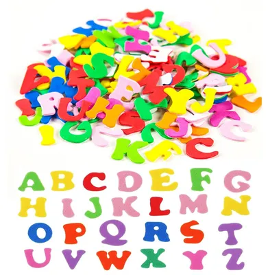 Produktbild von Moosgummi Buchstaben - 650 Stück selbstklebende Schaumstoff-Aufkleber A-Z - Bunt für Basteln und Scrapbooking