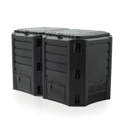 Produktbild von Fortena Modularer Komposter 800L Schwarz – 2-Segment Gartenkomposter