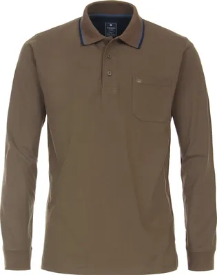Produktbild von REDMOND Langarm-Poloshirt Braun 4XL Regular Fit