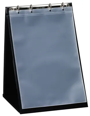 Produktbild von rillstab Tisch Flipchart A4 hoch schwarz inkl. 10 Hüllen