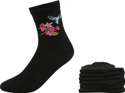 Produktbild von H.I.S. Socken Damen lustige Motive Basic Socken für Freizeit und Alltag 7 -teilig schwarz-gemustert Größe 39/42