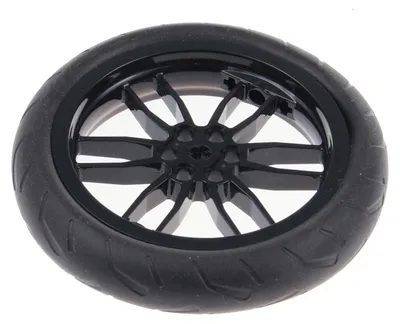 Produktbild von 1x Lego Technic Rad Reifen 94.2x22 schwarz Felge 75x17 Motorrad 88516 88517c01
