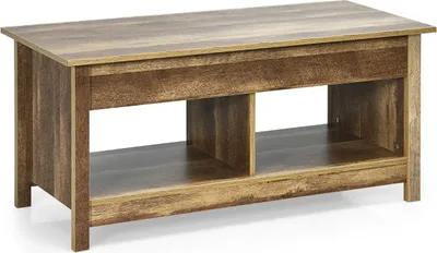 Produktbild von Couchtisch mit anzuhebender Tischplatte Multifunktions-Akzentmöbel mit versteckten Fächern & Regalen Eiche