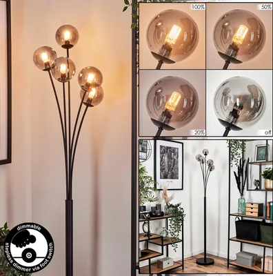 Produktbild von Lerici Stehlampe aus Metall/Glas in Schwarz/Rauchfarben