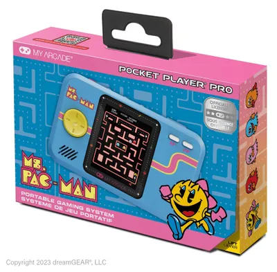 Zdjęcie produktu dla My Arcade Ms.PAC-MAN Pocket Player Pro, Wielobarwny, D-pad, 6,98 cm (2.75"), 3,5 mm, USB/bateria, AA