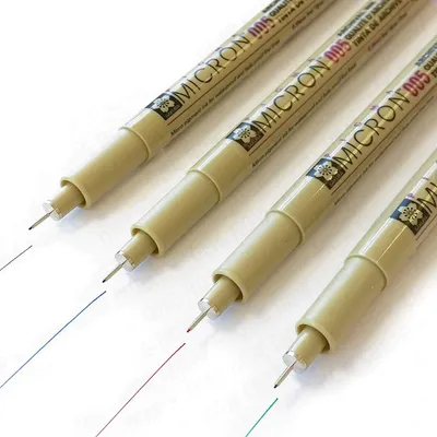 Productafbeelding van Sakura Pigma Micron - Pigment Fineliners - Pack van 4-0.05mm - Zwart - Blauw - Rood en groen