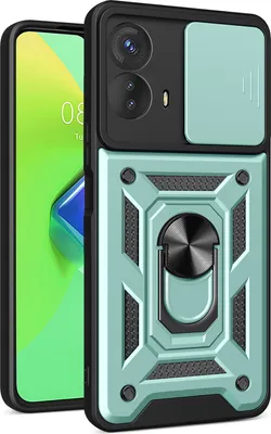 Produktbild von Hülle für Motorola Moto G73 mit Ring Ständer Halter Dia Kameraschutz TPU PC Hybrid Handyhülle Grün