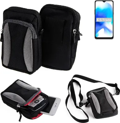 Produktbild von K-S-Trade Holster Schutz Hülle kompatibel mit Blackview A80s Handy Hülle Gürteltasche Umhängetasche mit Zusatzfach schwarz