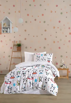 Produktbild von L'Essentiel Linge de Maison, LovePandas - White, Doppel-Bettbezug-Set (DE), Weiß, 65 % BAUMWOLLE / 35 % POLYESTER, 200 x 200 cm